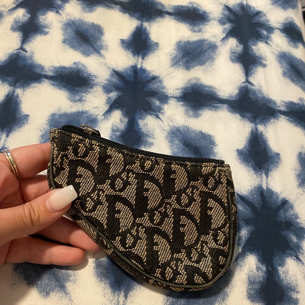 Authentic vintage Dior saddle coin pouch